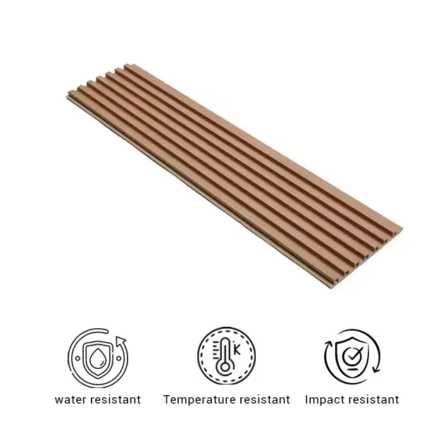 Decorative PVC panel with a wood grain texture